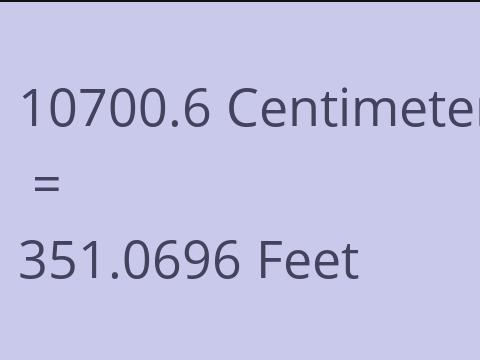 10700.6 CM TO FEET