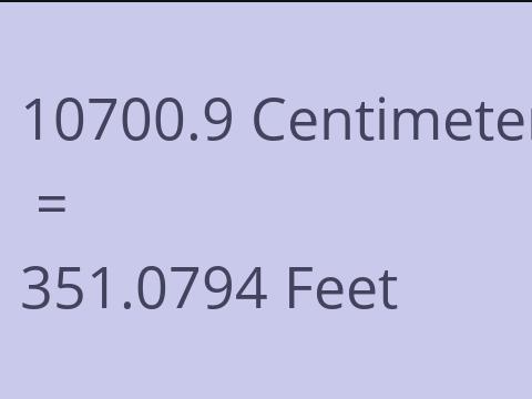 10700.9 CM TO FEET