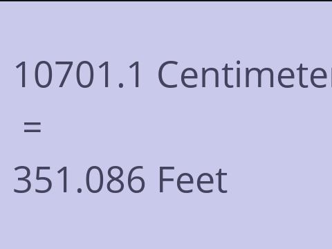 10701.1 CM TO FEET