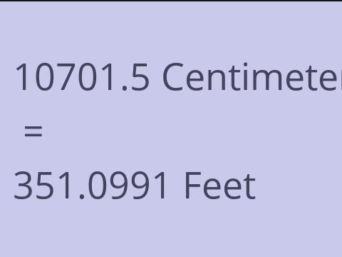 10701.5 CM TO FEET