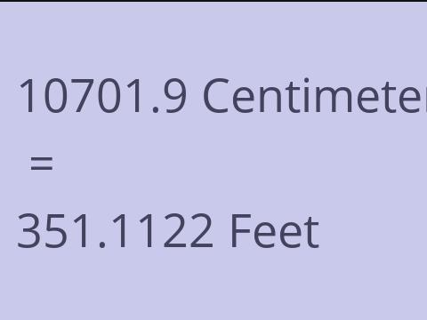 10701.9 CM TO FEET