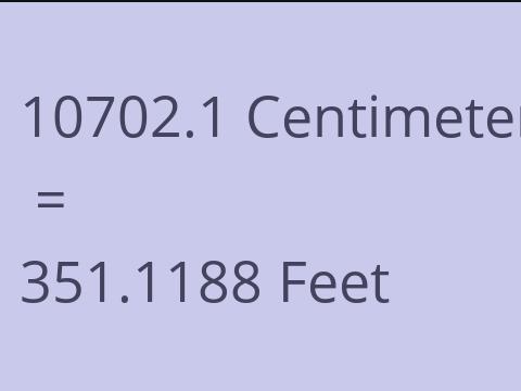 10702.1 CM TO FEET