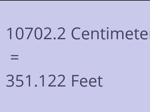10702.2 CM TO FEET