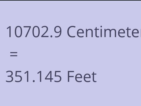 10702.9 CM TO FEET