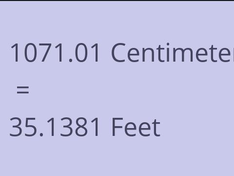 1071.01 CM TO FEET