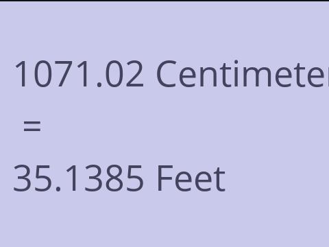 1071.02 CM TO FEET