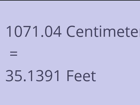 1071.04 CM TO FEET