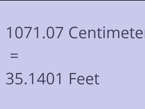 1071.07 CM TO FEET