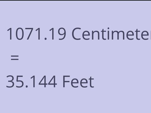 1071.19 CM TO FEET