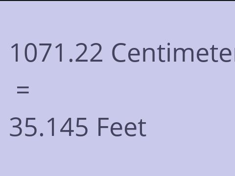 1071.22 CM TO FEET