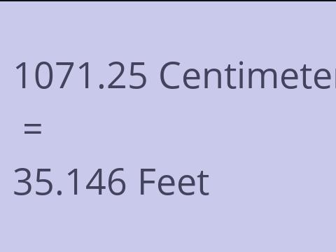 1071.25 CM TO FEET