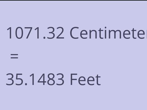 1071.32 CM TO FEET