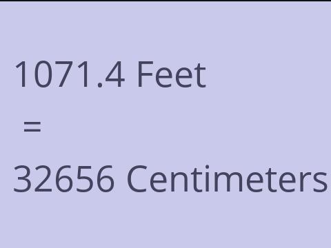 1071.4 FEET TO CM