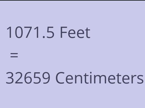 1071.5 FEET TO CM