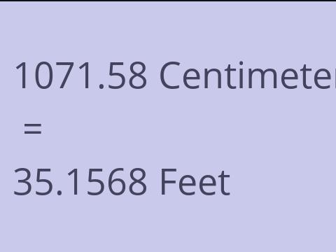 1071.58 CM TO FEET