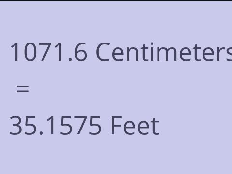 1071.6 CM TO FEET