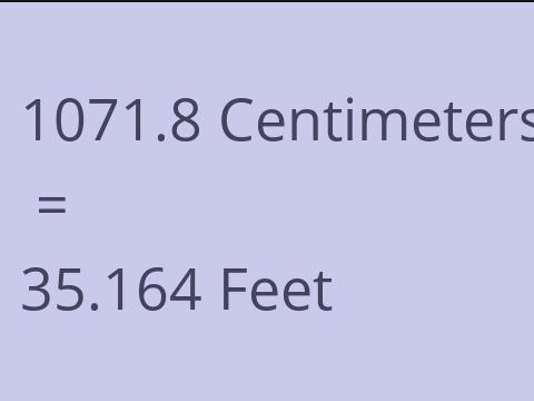 1071.8 CM TO FEET