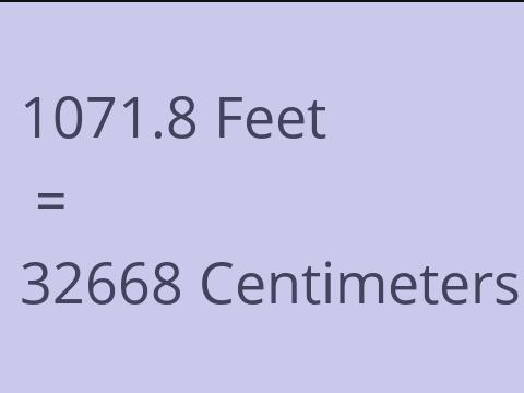 1071.8 FEET TO CM