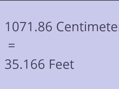 1071.86 CM TO FEET