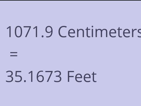 1071.9 CM TO FEET