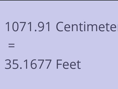 1071.91 CM TO FEET