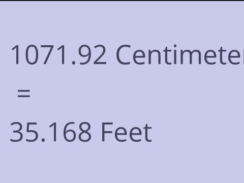 1071.92 CM TO FEET