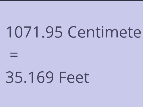 1071.95 CM TO FEET