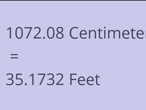 1072.08 CM TO FEET