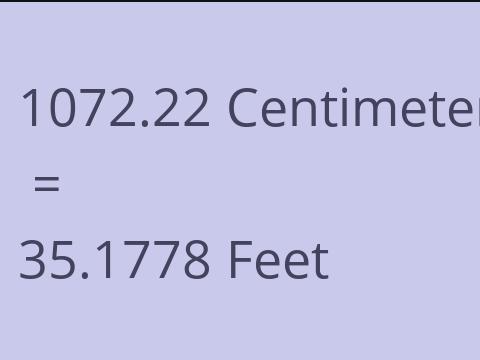 1072.22 CM TO FEET