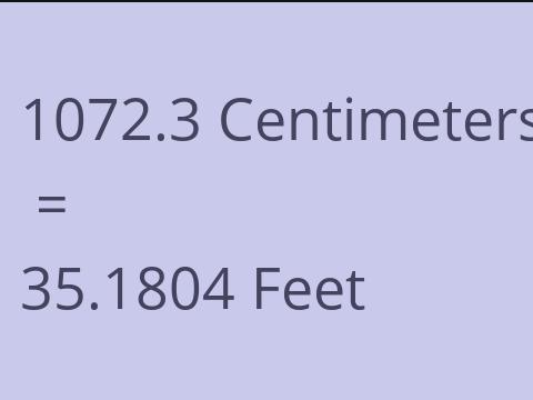 1072.3 CM TO FEET