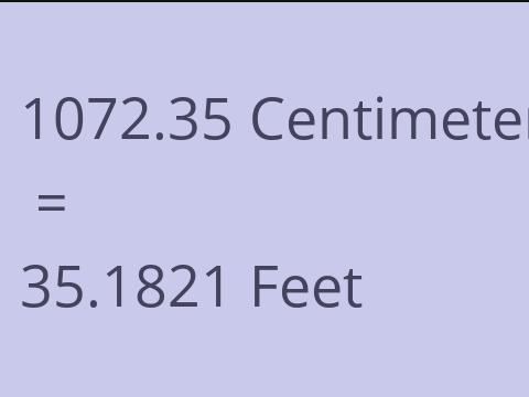 1072.35 CM TO FEET