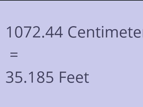 1072.44 CM TO FEET