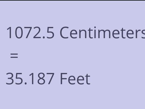 1072.5 CM TO FEET