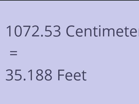 1072.53 CM TO FEET