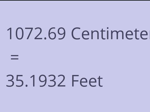 1072.69 CM TO FEET