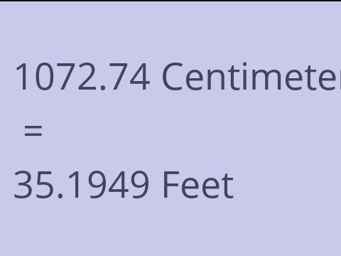 1072.74 CM TO FEET