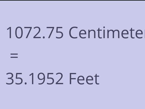 1072.75 CM TO FEET