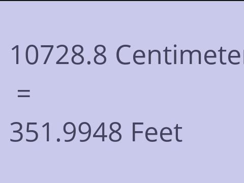 10728.8 CM TO FEET
