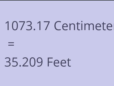 1073.17 CM TO FEET