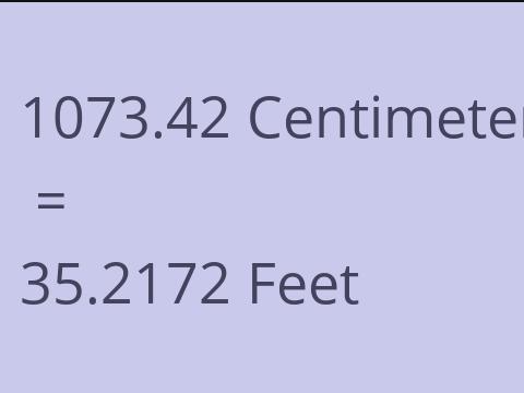 1073.42 CM TO FEET