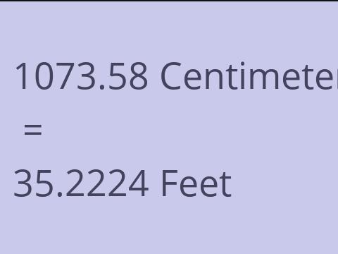 1073.58 CM TO FEET