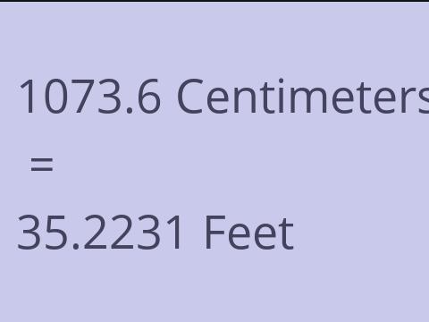 1073.6 CM TO FEET