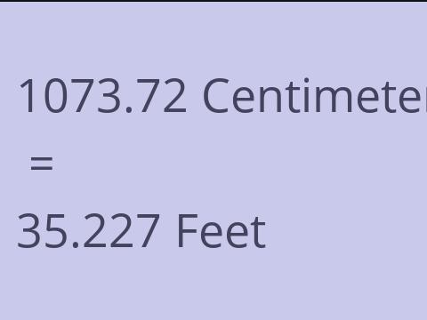 1073.72 CM TO FEET