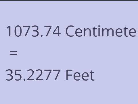 1073.74 CM TO FEET