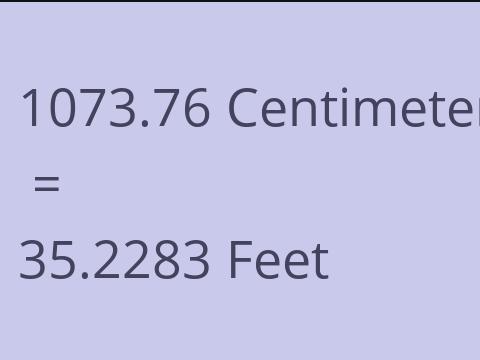 1073.76 CM TO FEET