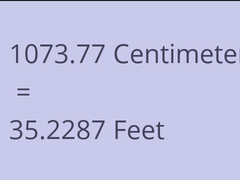 1073.77 CM TO FEET