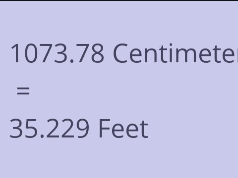 1073.78 CM TO FEET