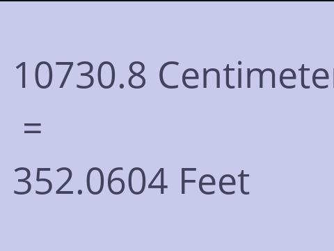 10730.8 CM TO FEET