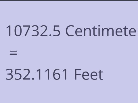10732.5 CM TO FEET