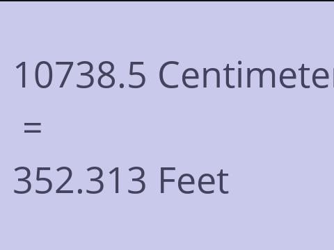 10738.5 CM TO FEET